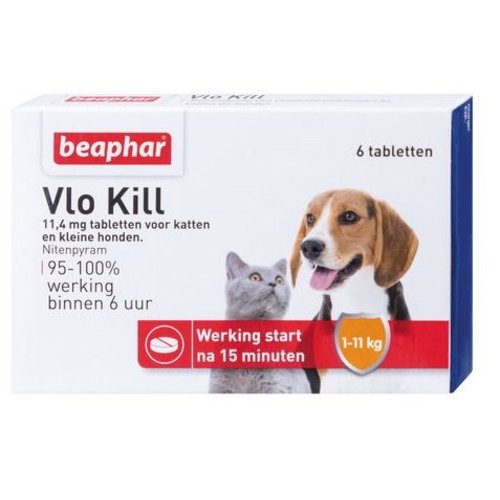 Vlokill+ kat en hond tot 11kg - 6st 