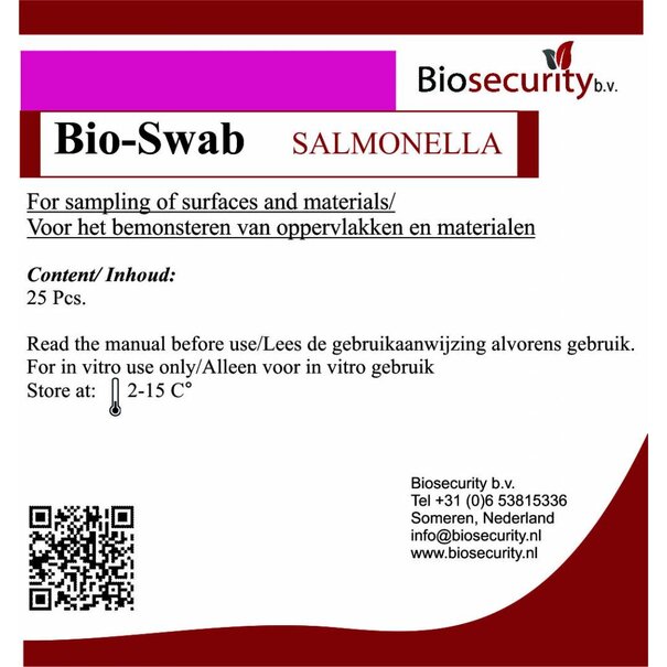 Biosecurity Bio swab™ – Test rapide et fiable des surfaces (25 unités)