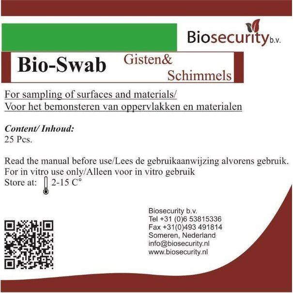 Biosecurity Bio swab™ – Test rapide et fiable des surfaces (25 unités)