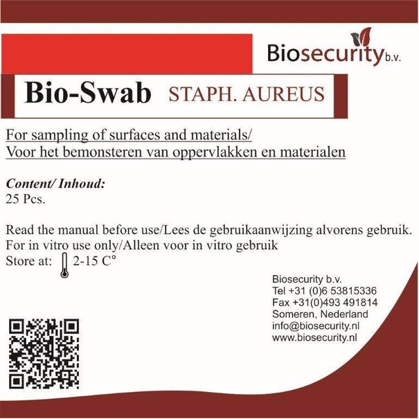Biosecurity Bio swab™ – Test rapide et fiable des surfaces (25 unités)