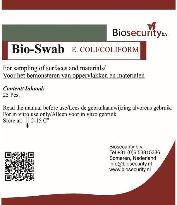 Biosecurity Bio swab™ – Schnelle & zuverlässige Oberflächentests auf Bakterien (25 Stück)