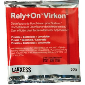Rely+On™ Virkon™ Rely+On™ Virkon™ 50 g – Powerful and versatile broad-spectrum disinfectant for hard surfaces