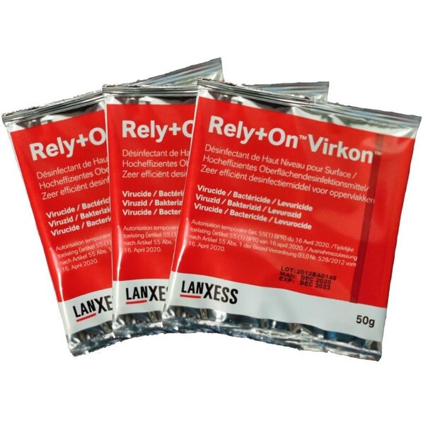 Rely+On™ Virkon™ Rely+On™ Virkon™ 50 g – Krachtig en veelzijdig breedspectrum desinfectiemiddel voor harde oppervlakken