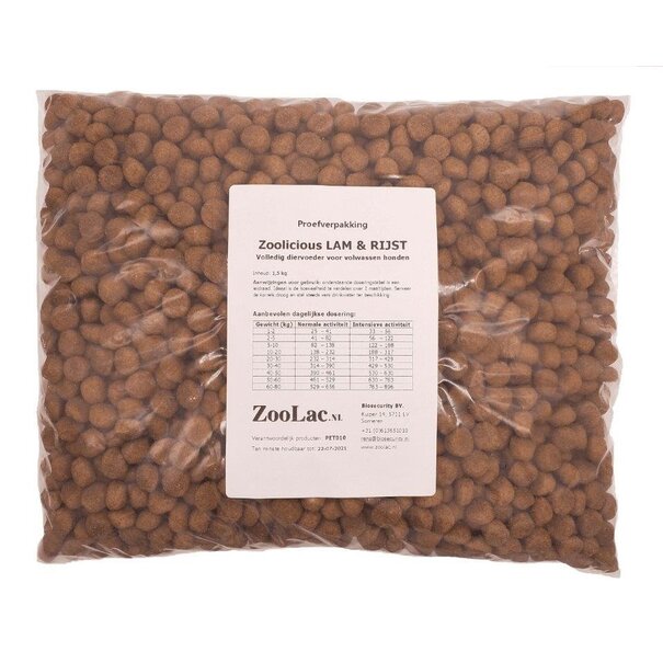 Zoolicious Zoolicious Lamm & Reis 1,5 kg - 23/11 - Probepackung