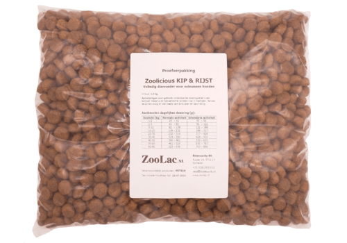 Zoolicious Pollo y Arroz 1,5 kg - 23/12 - paquete de prueba de comida 