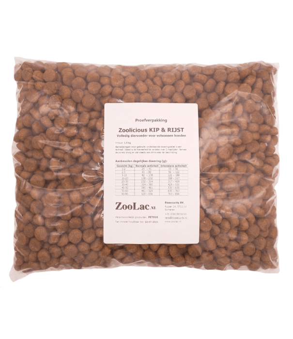 Zoolicious Zoolicious Pollo y Arroz 1,5 kg - 23/12 - paquete de prueba de comida para perros