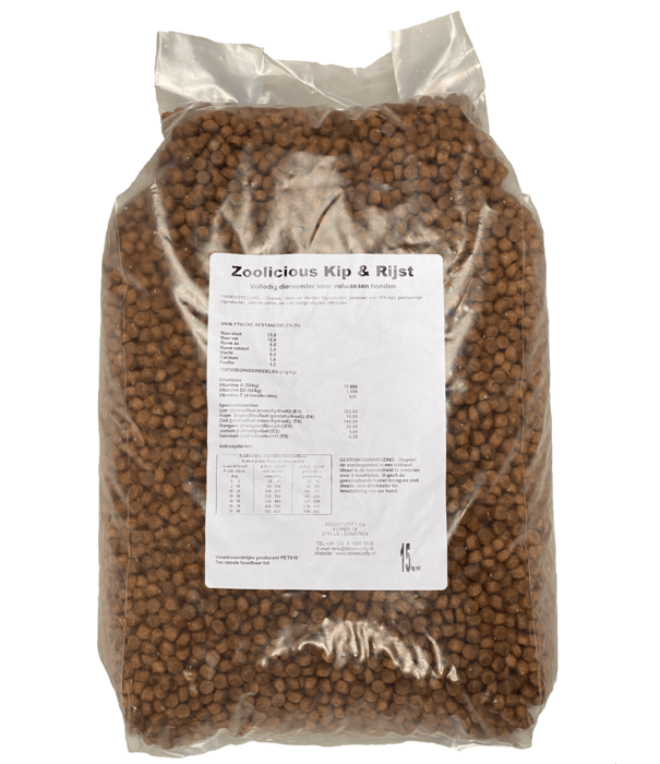 Zoolicious Zoolicious Hondenbrok Kip & Rijst 15kg - 23/12