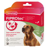 Beaphar FIPROtec® Spot-On Hund 20-40 kg – 4 Pipetten gegen Flöhe und Zecken