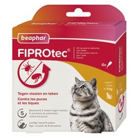 Beaphar FIPROtec® Spot-On voor Katten (1kg+) – 4 Pipetten Vlooien- en Tekenbestrijding