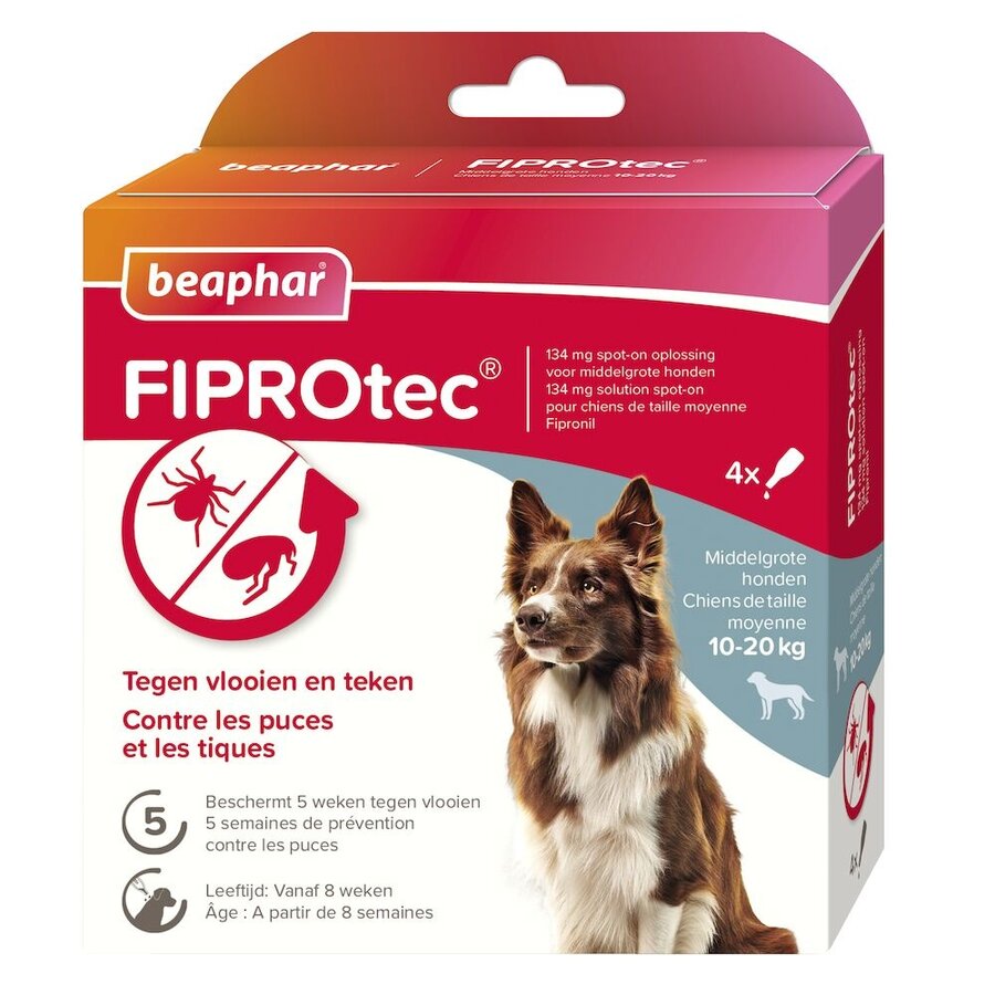 Fiprotec 10-20kg 4 Pipetten zur Bekämpfung von Flöhen und Zecken-1