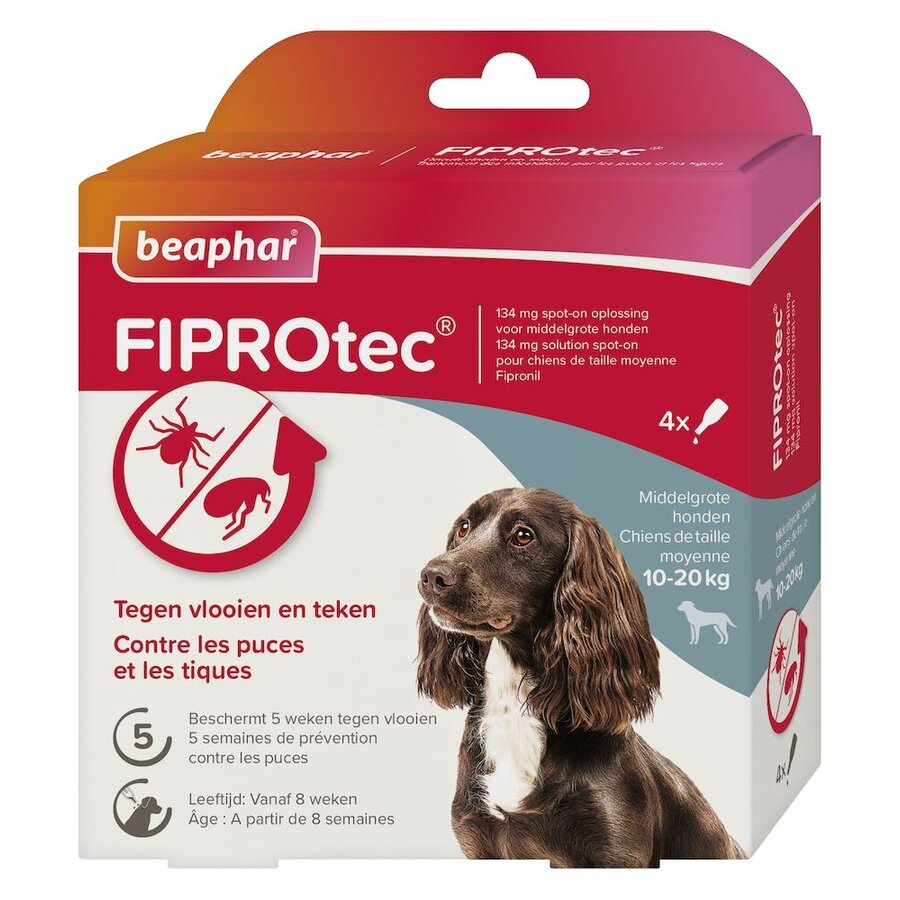 Fiprotec 10-20kg 4 pipetten  ter bestrijding van vlooien en teken-2