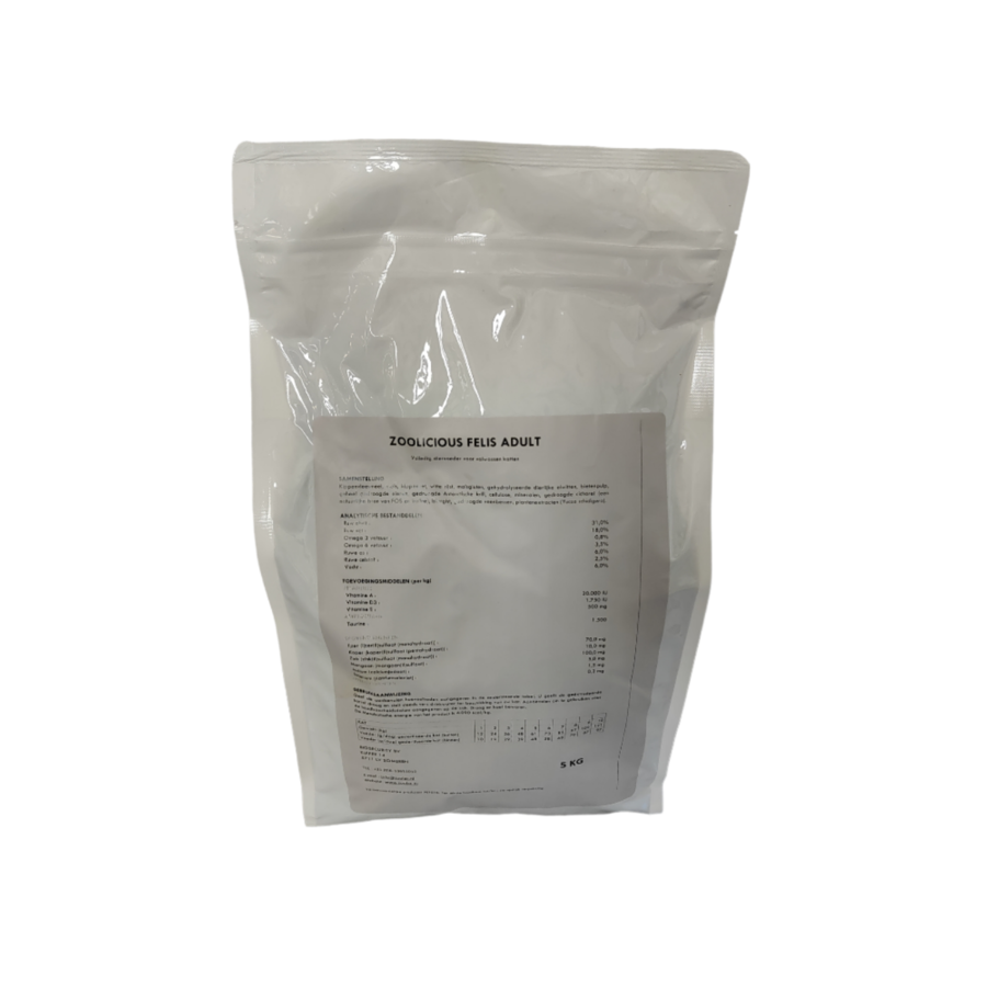 Zoolicious Felis Adult 5 kg or 15 kg – 31/18 – Complete Pet Food for Adult Cats-1