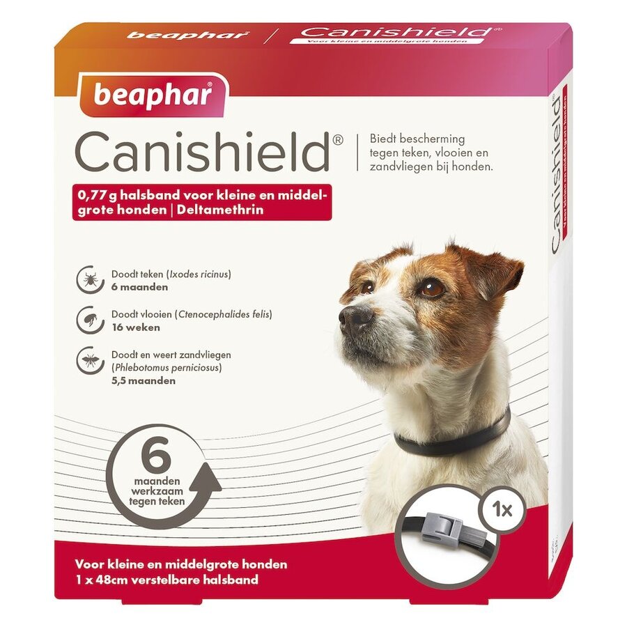 Canishield® Beaphar Chien Petit/Moyen 48 cm – Collier contre les Tiques, Puces et Phlébotomes – Protection Durable jusqu’à 6 Mois-1