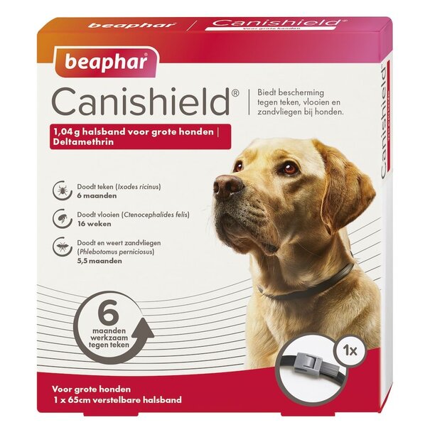 Beaphar Canishield® Collar Large Dog 65 cm – Protection against fleas, ticks and sandflies – Odourless, easy to apply, effective up to 6 months