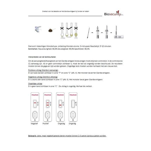Biosecurity Giardia - one-step sneltest