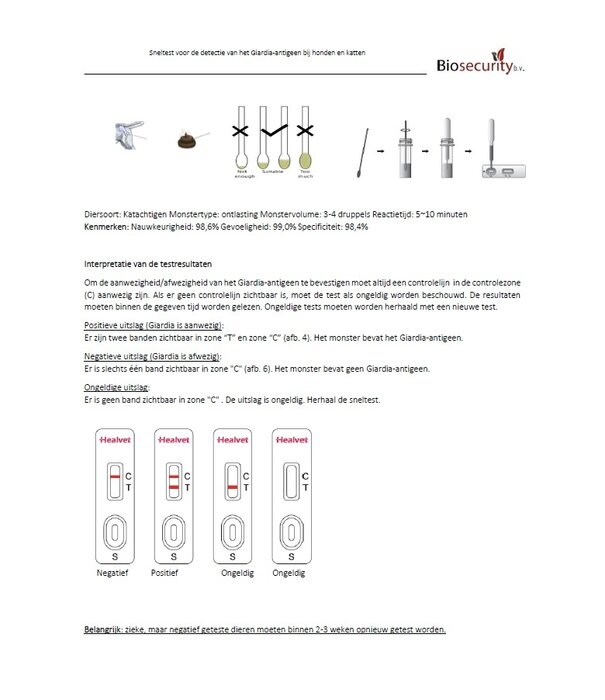 Biosecurity Giardia - one-step rapid test