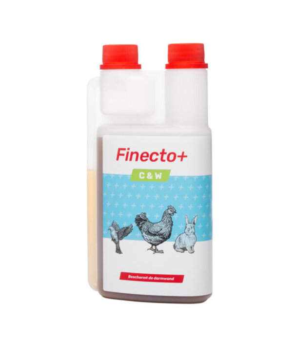 Finecto Finecto+ C&W supports gut health and immunity in chickens, birds and rabbits. 100% natural and safe for egg consumption.
