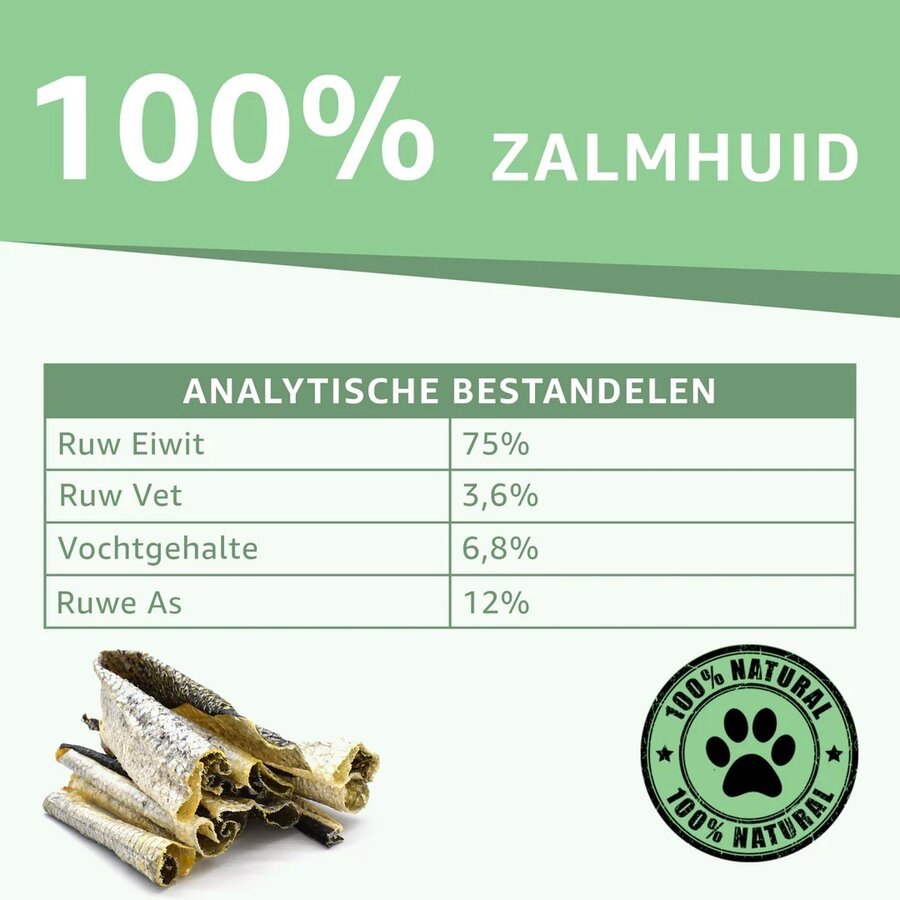 Lachshaut 75 GRAMM - 100 % natürlicher Hundesnack-4