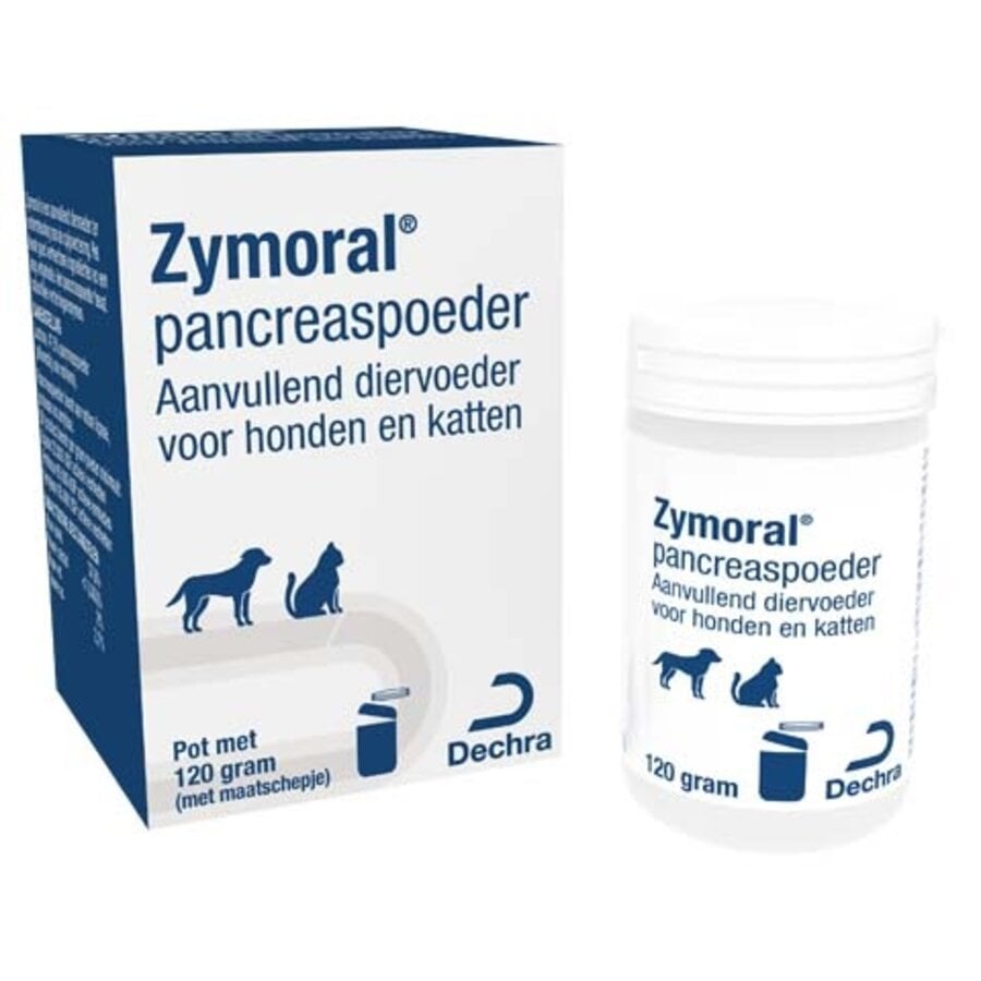 Zymoral est la poudre pancréatique pour chiens et chats contenant des enzymes digestives naturelles.-1