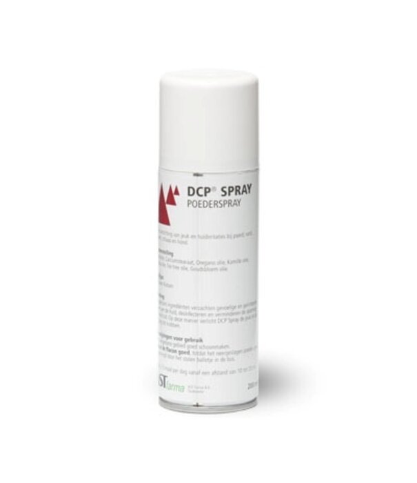 DCP SPRAY Spray DCP 200 ml est un spray en poudre pour soulager les démangeaisons et les irritations cutanées chez le cheval, le bœuf, le porc, le mouton et le chien.