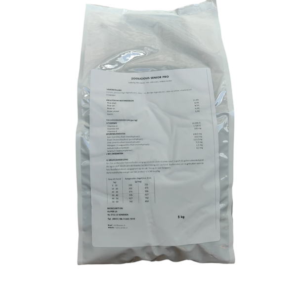 Zoolicious Zoolicious Senior Pro brokken 5kg - 21/8- volledig diervoeder voor volwassen oudere honden