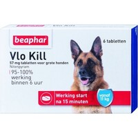 Beaphar Vlo Kill+ Hond (vanaf 11 kg) - 6 tabletten | Snelwerkend vlooienmiddel