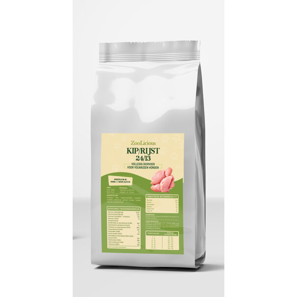 Zoolicious Zoolicious Poulet & Riz croquettes pressées - 15 kg - aliment complet pour chiens adultes