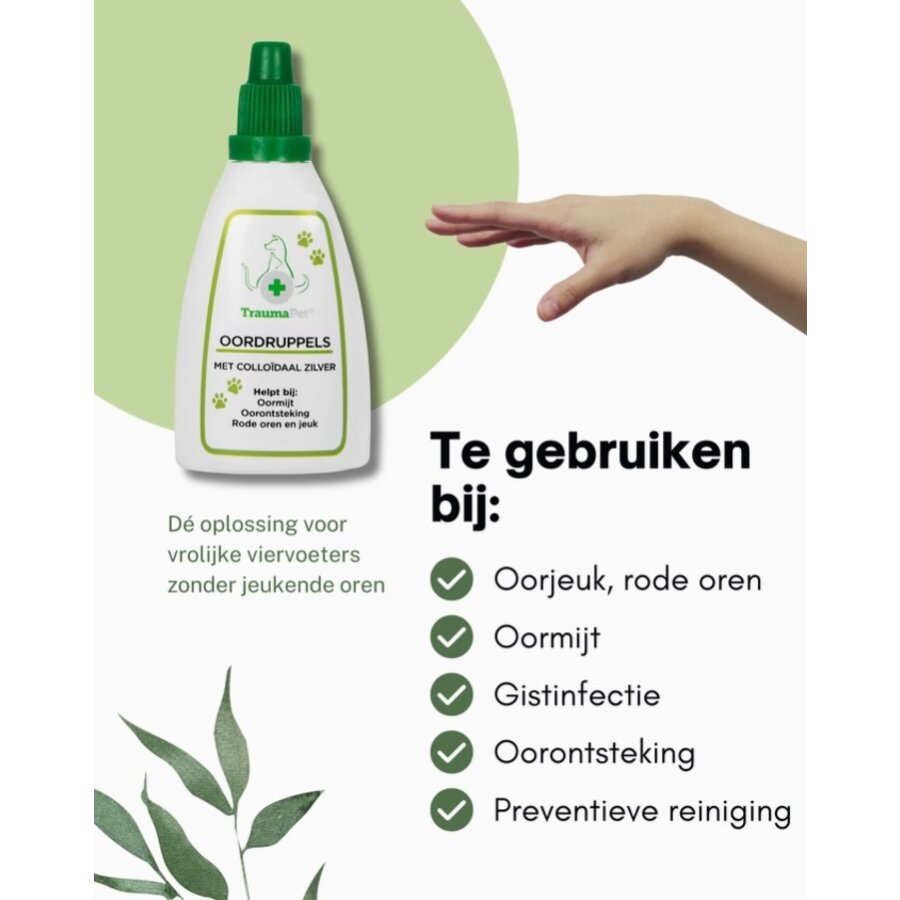 TraumaPet Oordruppels met colloïdaal zilver voor dieren - Dé oplossing bij eukende oren van uw viervoeter-2