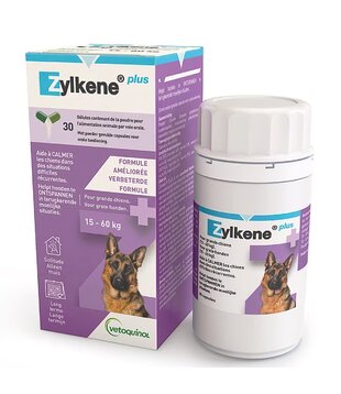 Zylkene Plus 450 mg – Perros Grandes (15-60 kg) – 30 Cápsulas
