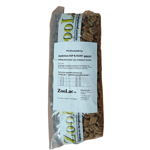 Zoolicious Huhn & Reis gepresste Brocken 24/13 - 1kg - Probepackung 