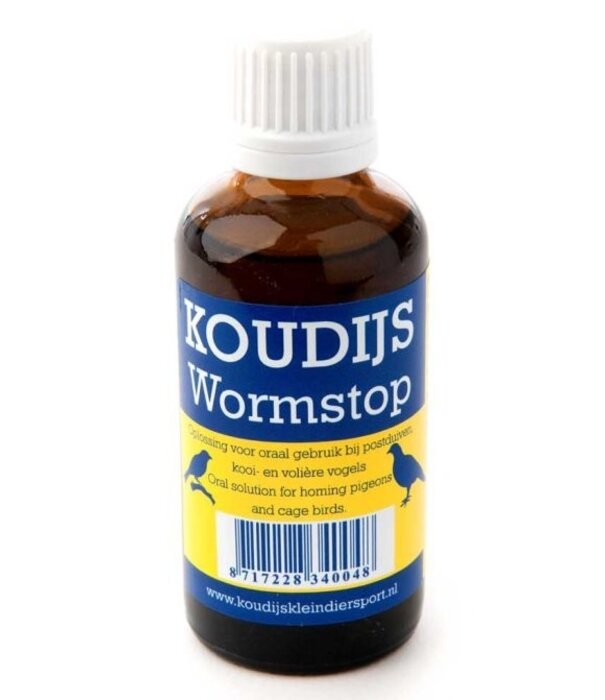 Koudijs Koudijs Wormstop 50 ml – Deworming solution for oral use in Chickens, homing pigeons, cage, and aviary birds.