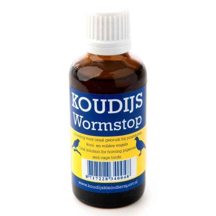 Koudijs Wormstop 50 ml – Vermifuge pour usage oral chez Poules, les pigeons voyageurs, les oiseaux de cage et de volière.-1