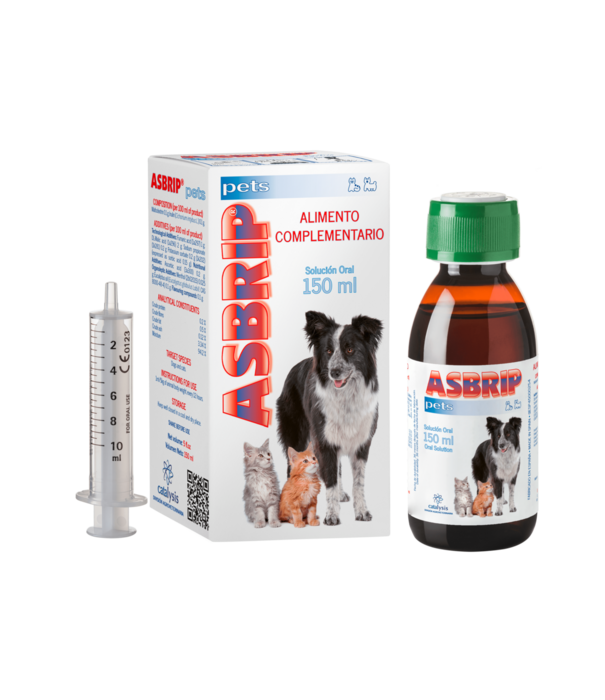 ASBRIP Asbrip Pets 150ml & 15x30ml – Natuurlijk aanvullend diervoeder ter ondersteuning van de luchtwegen en vrije ademhaling bij honden, katten en kleine huisdieren met eucalyptus, menthol en vitamine C