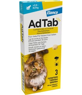 AdTab Cat 2 Chewable Tablets 2–8 kg – Chewable Tablets | Protection Against Fleas and Ticks
