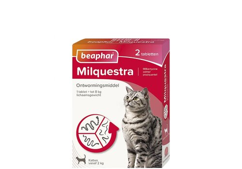 Milquestra comprimés vermifuges pour chat - 2 pcs 