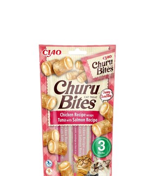 Ciao Churu Katzensnacks Huhn, Thunfisch und Lachs Bissen 3x10g