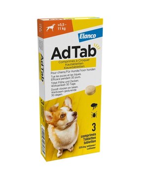 AdTab Perro 5,5–11 kg – Comprimidos Masticables | Pulgas y Garrapatas