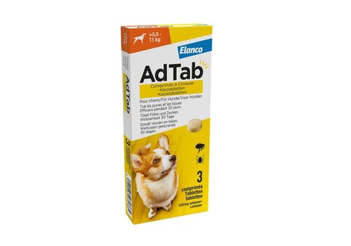 AdTab Perro 5,5–11 kg – Comprimidos Masticables | Pulgas y Garrapatas 