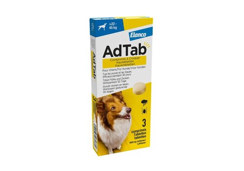 AdTab Hund 22–45 kg Kautabletten | Flöhe und Zecken 