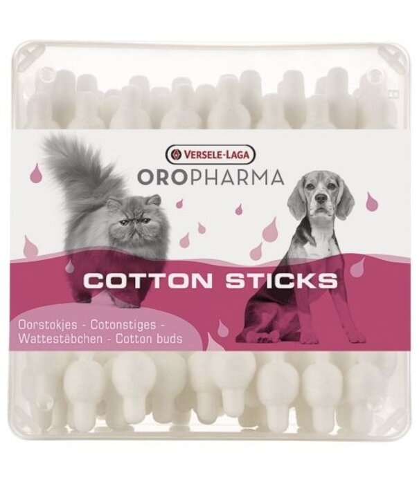 Oropharma Versele-Laga Oropharma Cotton Sticks – soft 100% cotton ear sticks for safe ear care of pets, 56 pcs