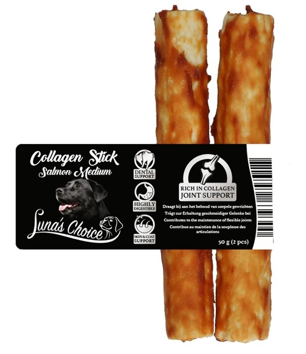 Luna's Choice Luna’s Choice Collagen Kauwsticks met Zalm – Maat M (2 stuks)