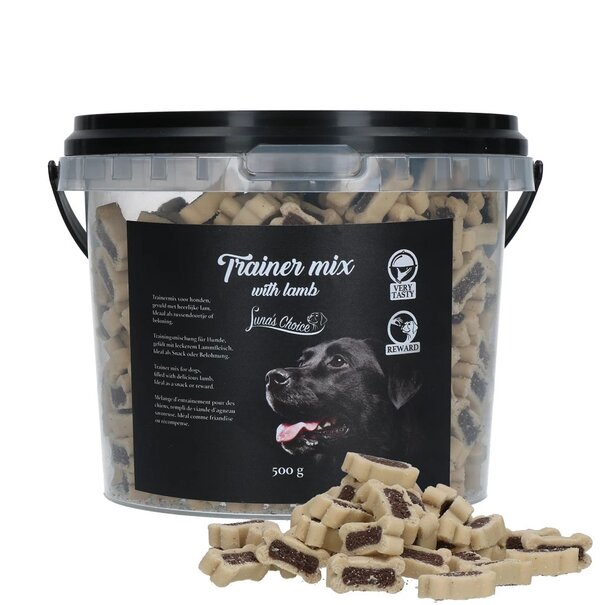 Luna's Choice Luna’s Choice Trainer Mix Agneau 500g – friandises semi-humides moelleuses au goût intense, sans sucres ajoutés, idéales pour entraînement et récompense