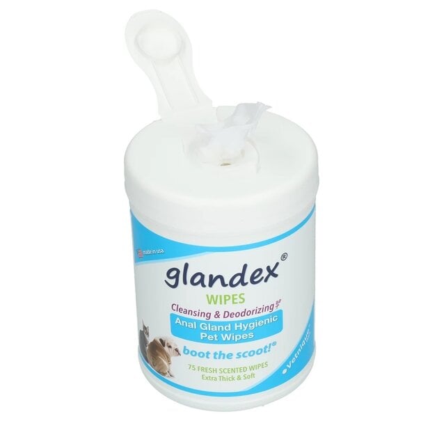 Glandex Glandex Pet Wipes – zachte reinigingsdoekjes voor honden en katten, 75 stuks