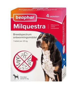 Milquestra comprimidos antiparasitarios perro 5+ kg – 4 comprimidos
