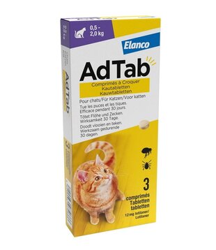 AdTab Katze (0,5–2,0 kg) 12 mg  – 3 Tabletten