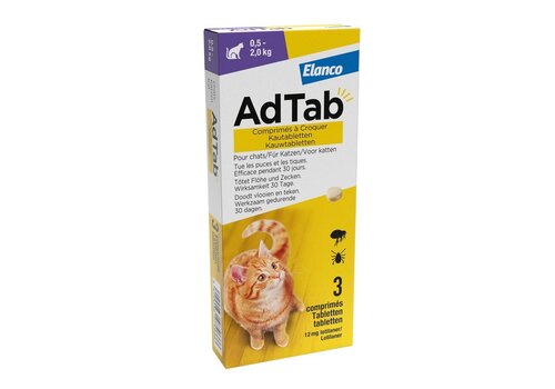 AdTab  Chat (0,5–2,0 kg) 12 mg – 3 Comprimés 