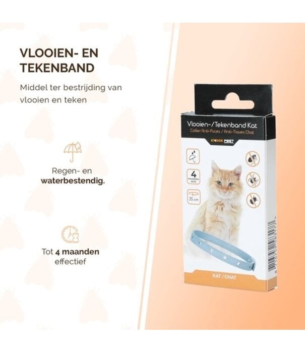 Knock Pest Control Knock Off flea & tick collar for cats 33 cm – 100% natural – Up to 4 months protection