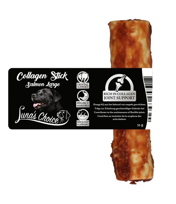 Luna's Choice Luna’s Choice Collagen Kaustick mit Lachs – Größe L, 12,5 x 3 cm, ca. 55 g