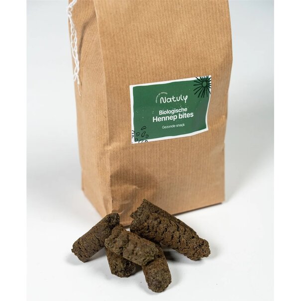 Natuly Biologische Hennep Bites – 100% Natuurlijk, Voedzaam en Smakelijk voor Paarden, Honden, Katten en Kleinvee