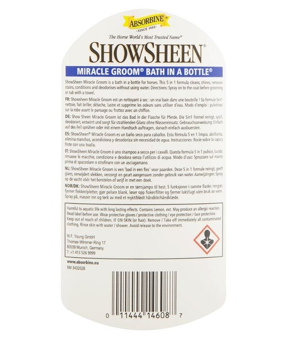 Absorbine Absorbine 5-en-1 Miracle Groom 946 ml – Limpia, desenreda, acondiciona y da brillo